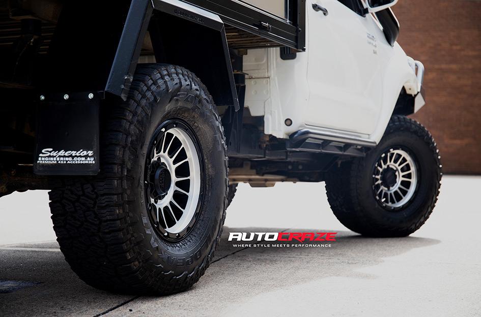 TOYOTA HILUX N70 4WD IMPACT KM542 SATIN BLACK MACHINED FACE