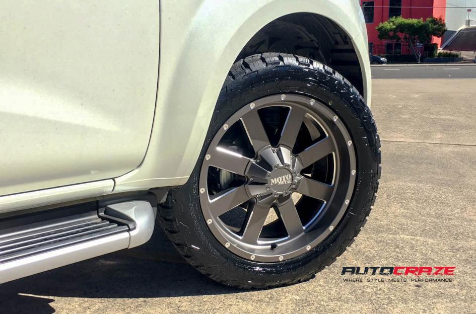 NISSAN NAVARA MO962 SATIN GREY MILLED ACCENTS