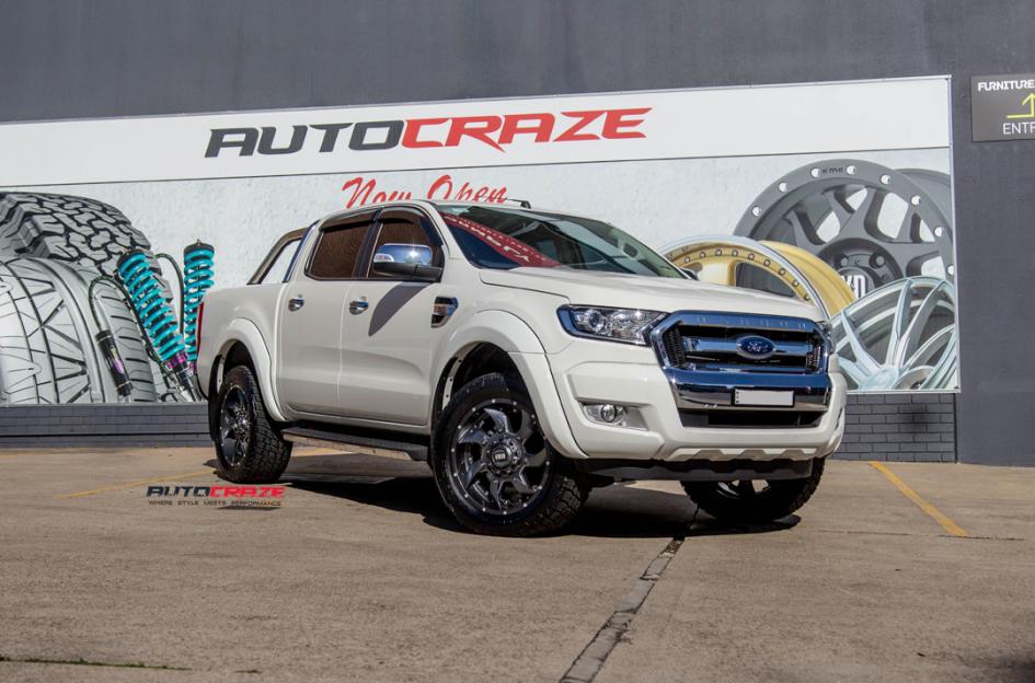 FORD RANGER GD01 GRAPHITE MILLED ACCENTS WITH CHROME INSERTS