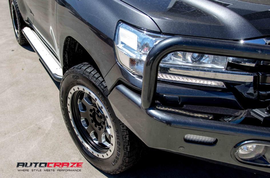 TOYOTA LANDCRUSIER SAVAGE MATTE BLACK MILLED ACCENTS