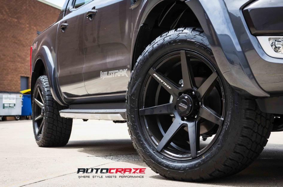 FORD RANGER AVALANCHE MATTE BLACK MILLED FONT