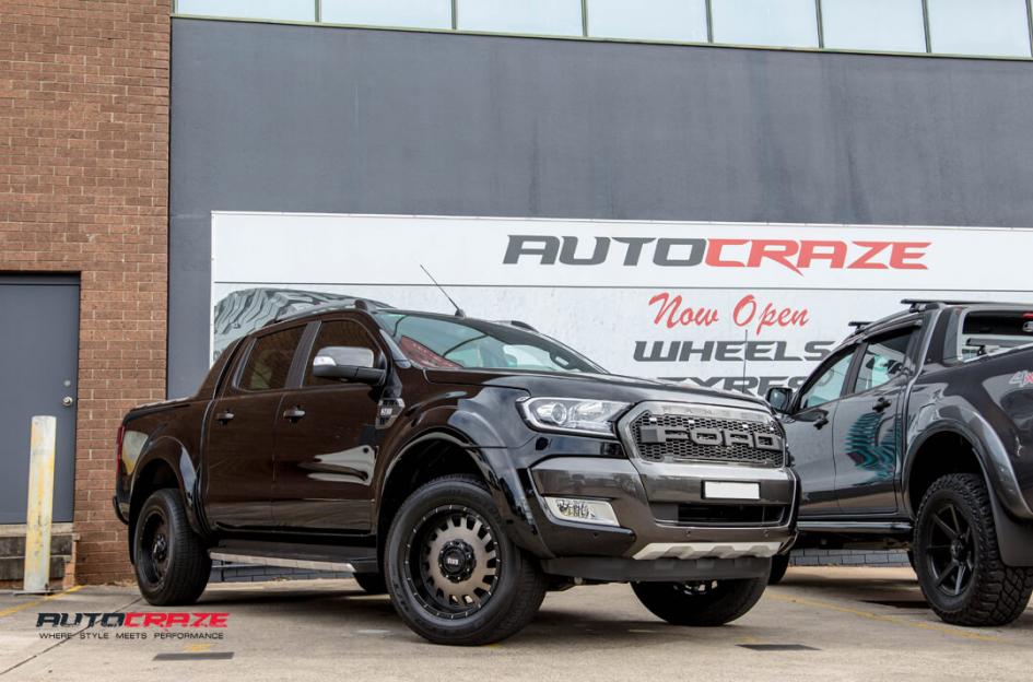FORD RANGER GD03 MATTE BLACK MACHINED FACE WITH DARK MATTE TINT