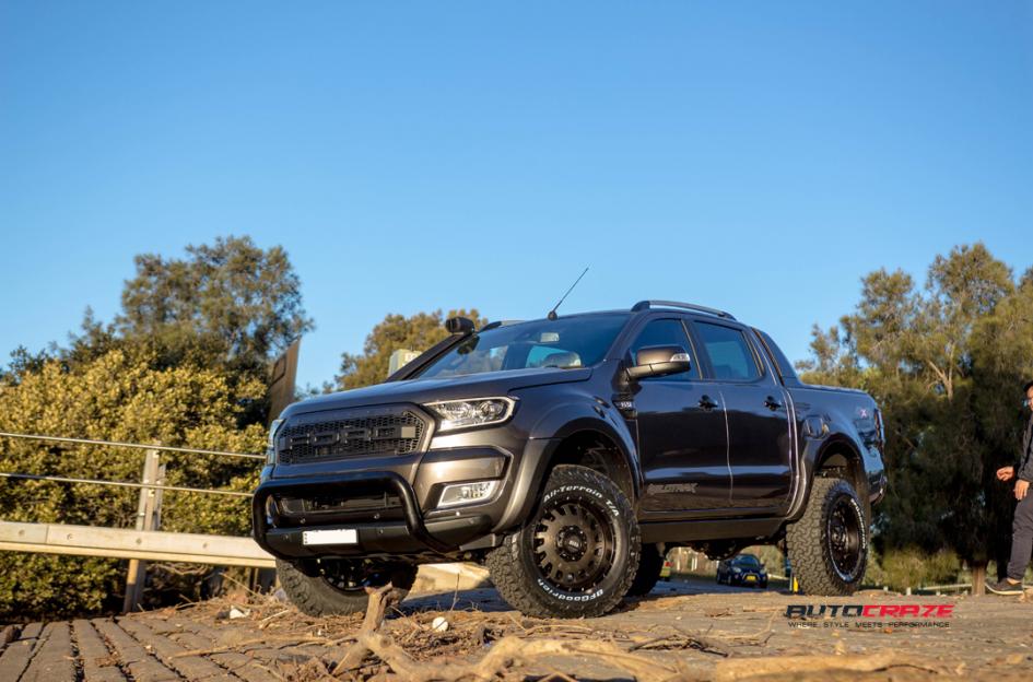 FORD RANGER GD03 MATTE BLACK MACHINED FACE WITH DARK MATTE TINT