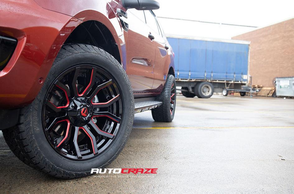FORD EVEREST RAGE GLOSS BLACK CANDY RED