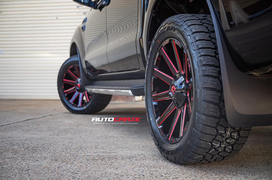 FORD RANGER CONTRA GLOSS BLACK CANDY RED