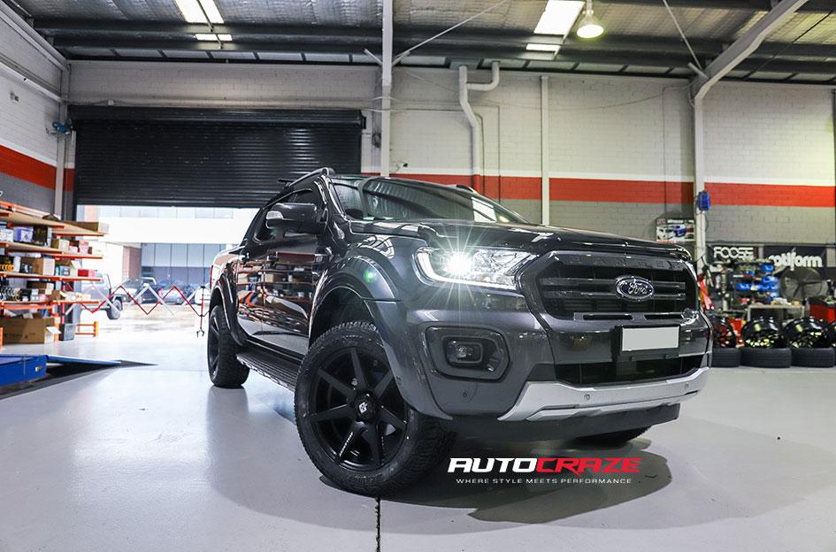 FORD RANGER AVALANCHE MATTE BLACK FRONT MILLED