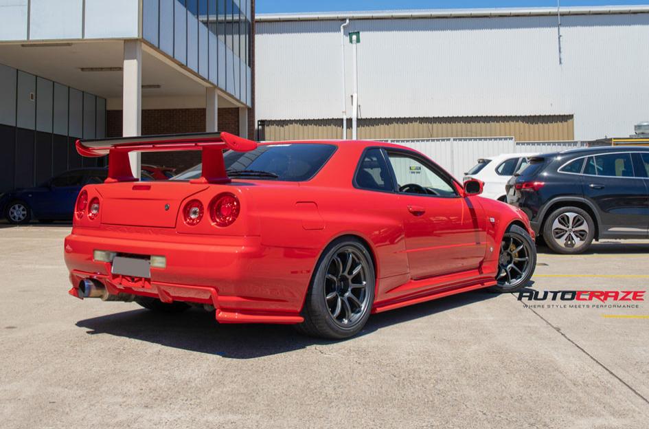 NISSAN SKYLINE R34 ENKEI PF09 MATTE DARK GUN METALLIC
