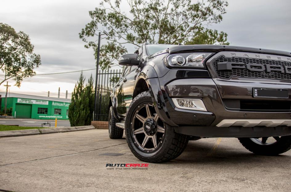 FORD RANGER GD06 MATTE BLACK MACHINED FACE WITH DARK MATTE TINT