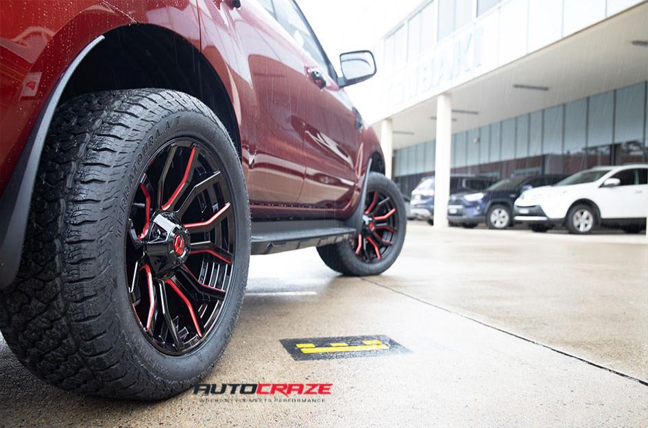 FORD EVEREST RAGE GLOSS BLACK CANDY RED