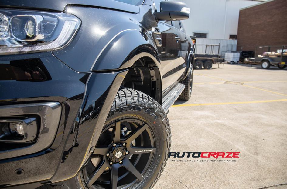 FORD RANGER AVALANCHE MATTE BLACK FRONT MILLED