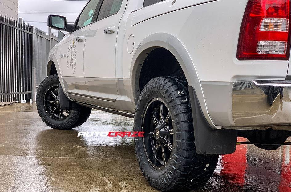 DODGE RAM MO970 SATIN BLACK MILLED ACCENTS