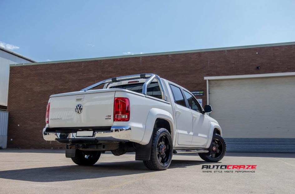 VOLKSWAGEN AMAROK AB811 SATIN BLACK MILLED W  GLOSS BLACK ACCENTS