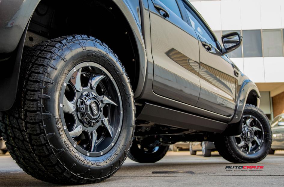 FORD RANGER GD01 GRAPHITE MILLED ACCENTS WITH CHROME INSERTS