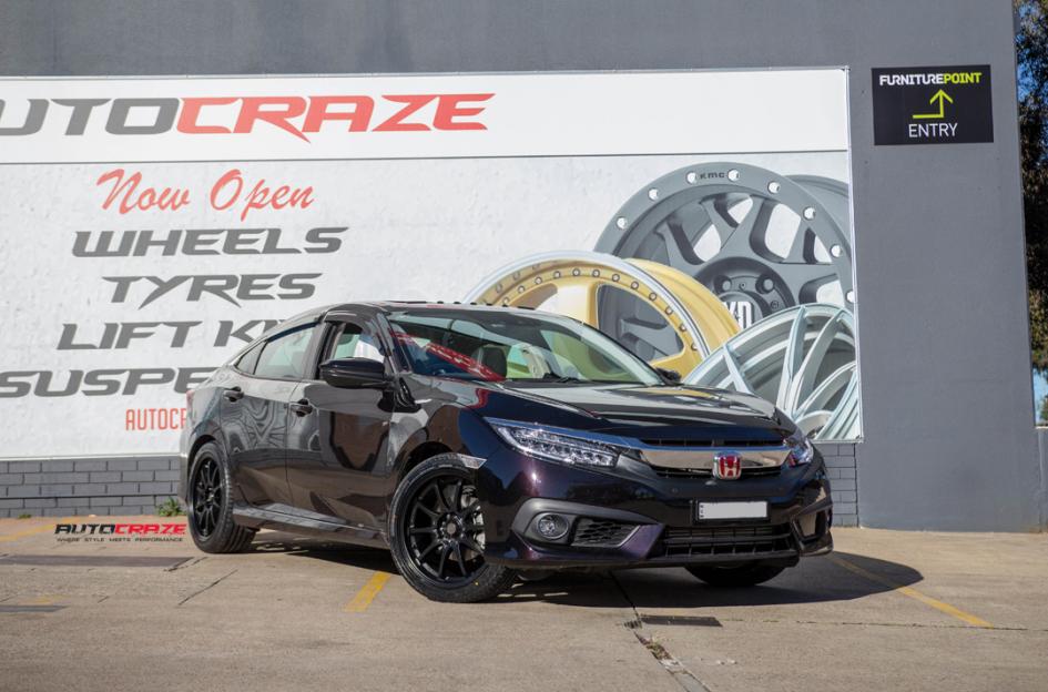 HONDA CIVIC 5 STUD ROTATE MATTE BLACK