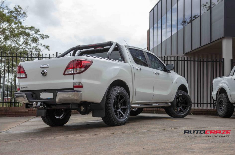 MAZDA BT 50 AVALANCHE MATTE BLACK MILLED FONT
