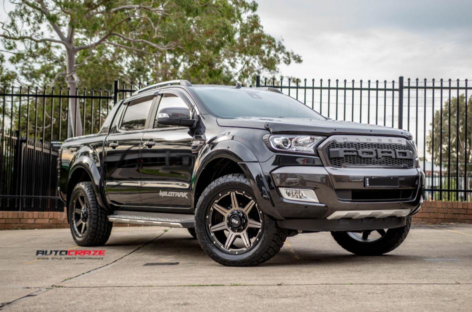 FORD RANGER GD06 MATTE BLACK MACHINED FACE WITH DARK MATTE TINT