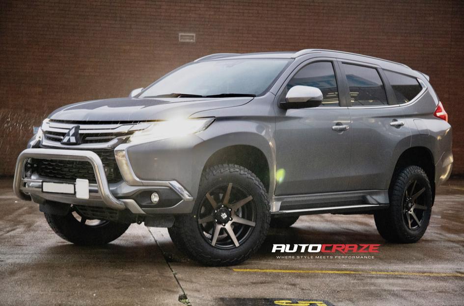MITSUBISHI PAJERO AVALANCHE MACHINED FACE MATTE BLACK DARK TINT