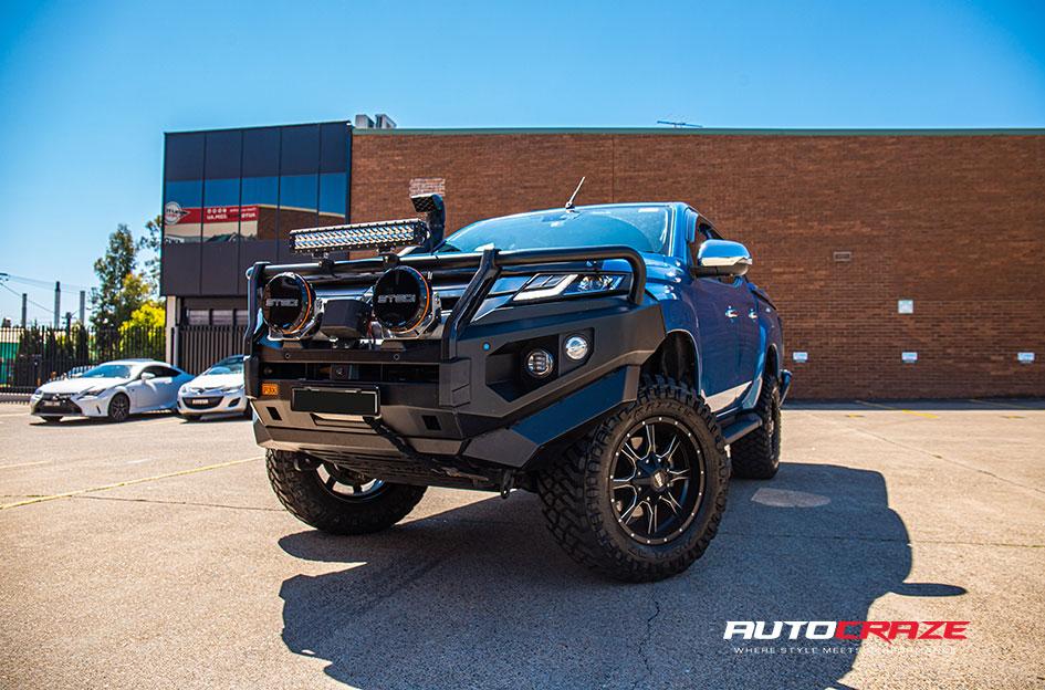 MITSUBISHI TRITON MO970 SATIN BLACK MILLED ACCENTS