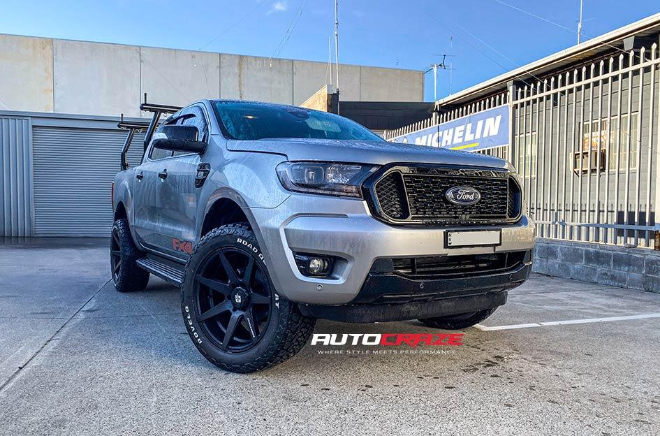 FORD RANGER AVALANCHE MATTE BLACK FRONT MILLED