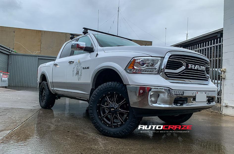 DODGE RAM MO970 SATIN BLACK MILLED ACCENTS