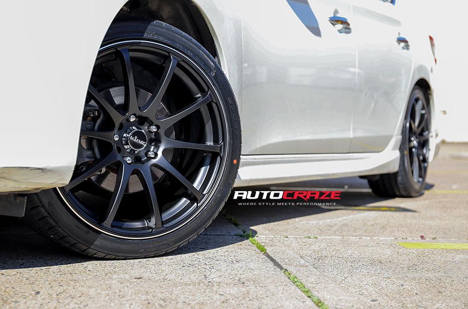 NISSAN PULSAR  5 STUD  HALO SATIN BLACK