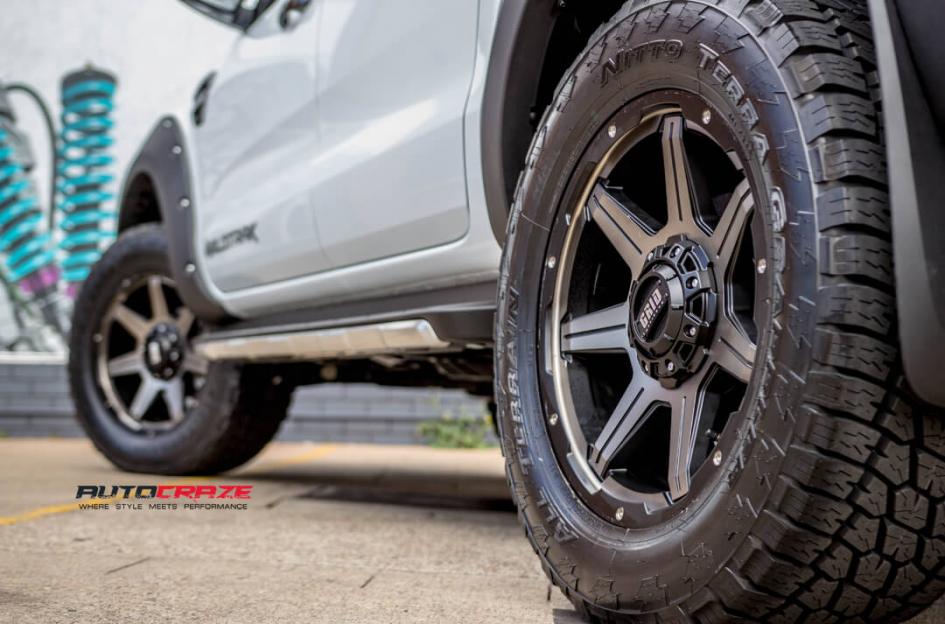 FORD RANGER GD06 MATTE BLACK MACHINED FACE WITH DARK MATTE TINT