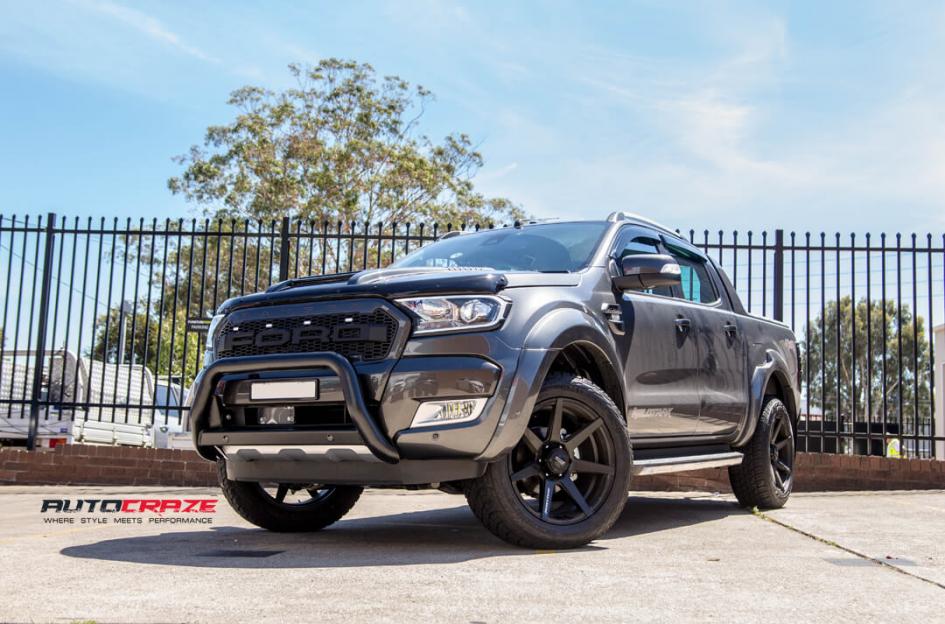FORD RANGER AVALANCHE MATTE BLACK MILLED FONT