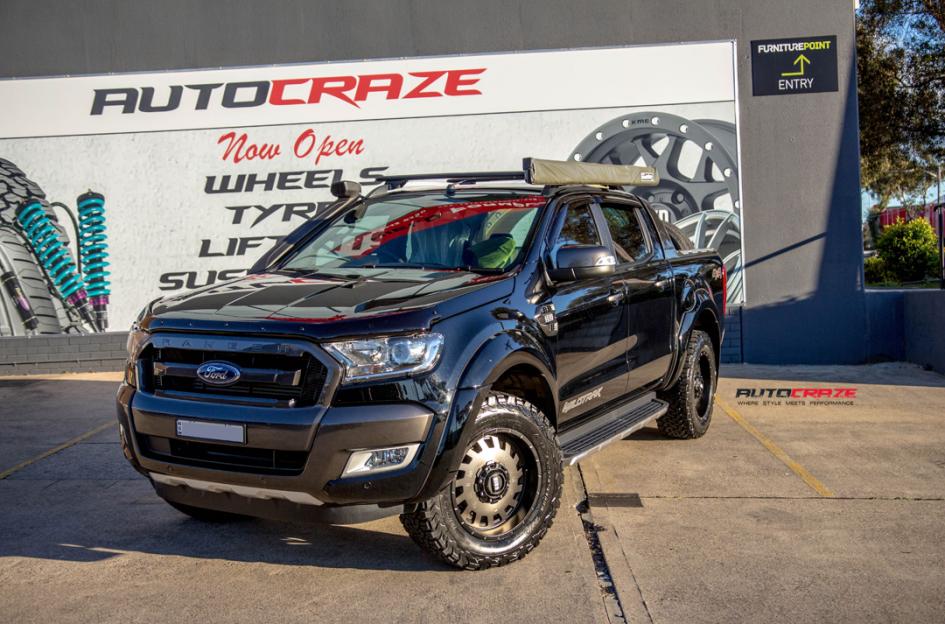FORD RANGER GD03 MATTE BLACK MACHINED FACE WITH DARK MATTE TINT