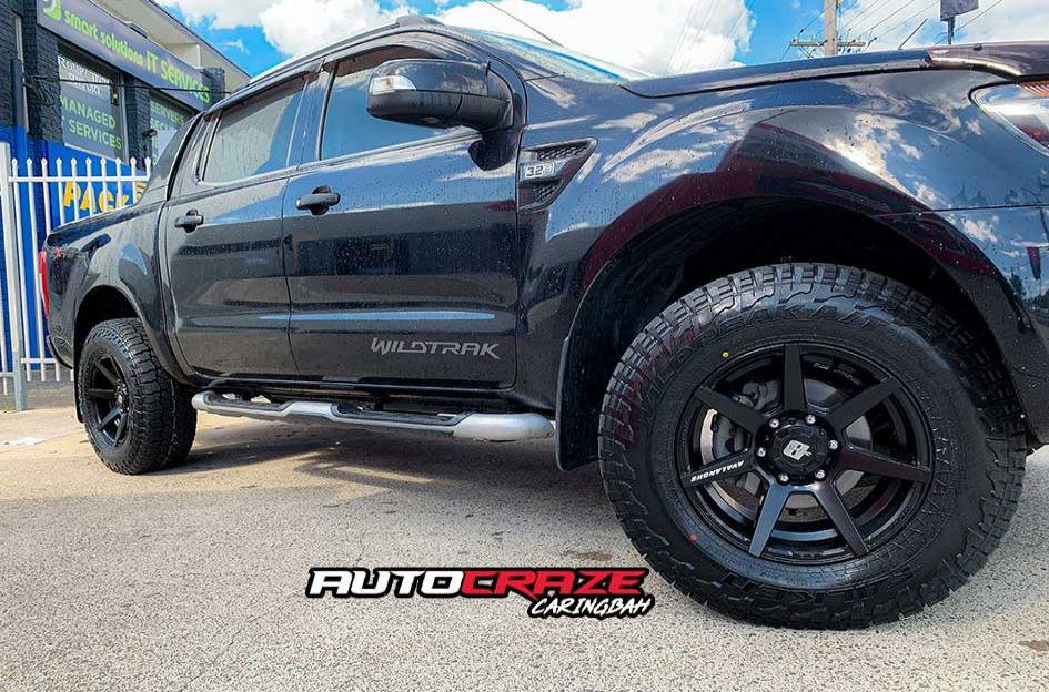 FORD RANGER AVALANCHE MATTE BLACK FRONT MILLED