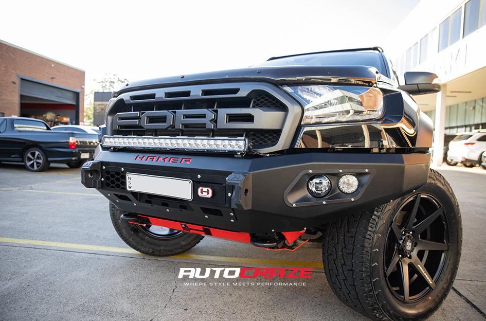 FORD RANGER RAPTOR AVALANCHE MATTE BLACK FRONT MILLED
