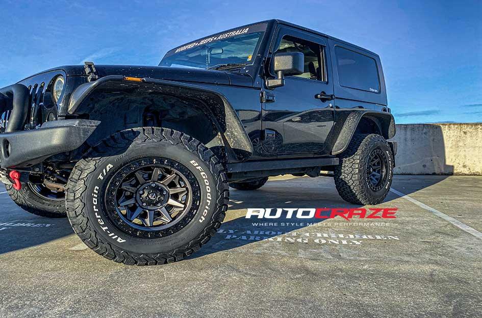 JEEP WRANGLER FUEL COVERT MATTE GUN BLACK BEAD RING