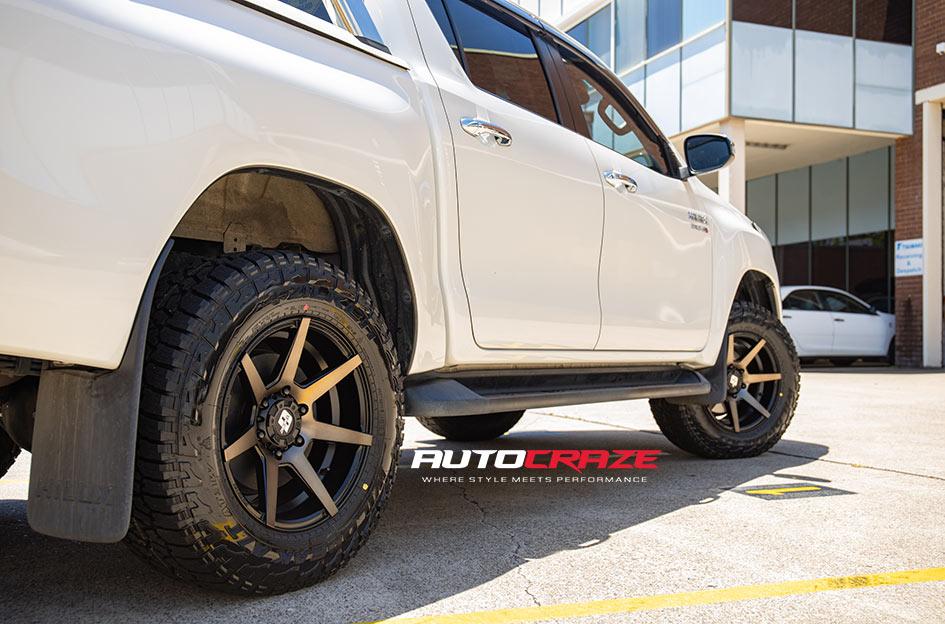 TOYOTA HILUX 4WD AVALANCHE MACHINED FACE MATTE BLACK DARK TINT