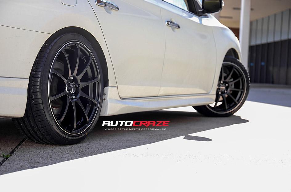 NISSAN PULSAR  5 STUD  HALO SATIN BLACK