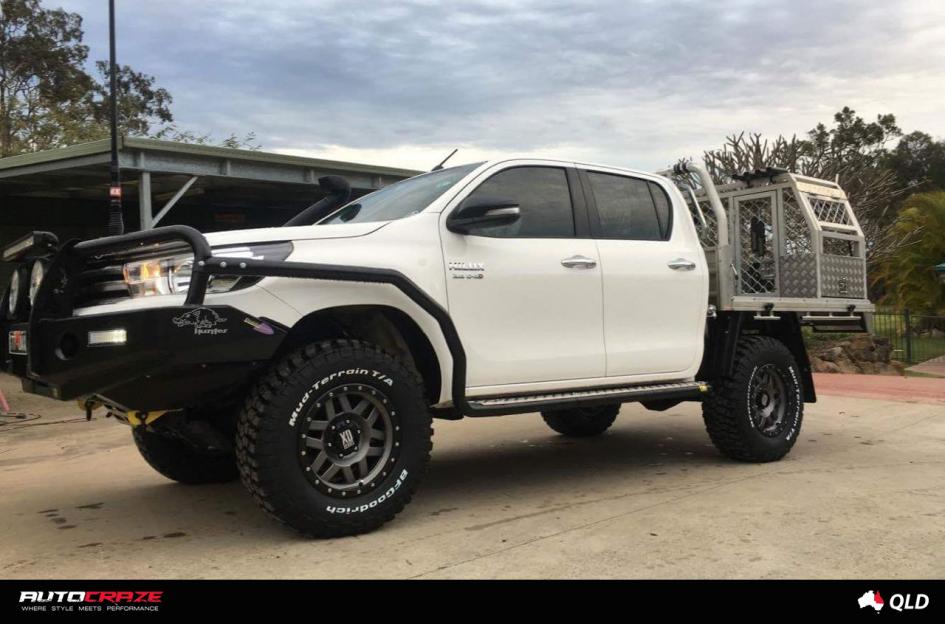 TOYOTA HILUX N80 4WD MACHETE XD MATTE GREY WITH BLACK RING