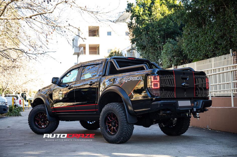 FORD RANGER RAPTOR CHAOS GLOSS BLACK RED MILLED