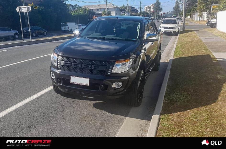 FORD RANGER AVALANCHE MATTE BLACK MILLED FONT