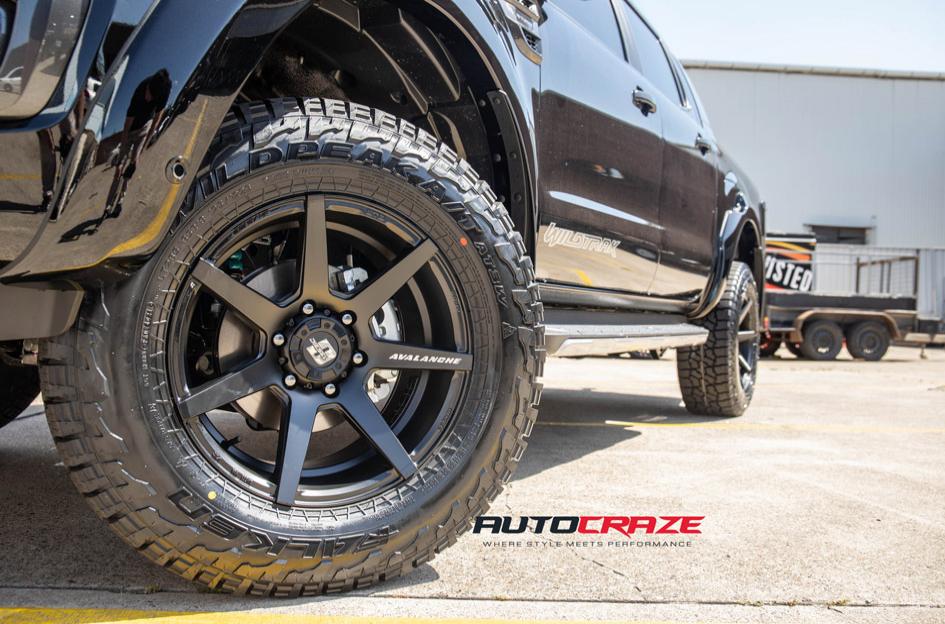 FORD RANGER AVALANCHE MATTE BLACK FRONT MILLED