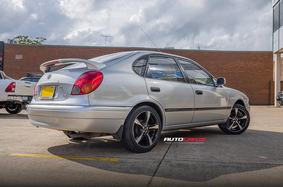 TOYOTA COROLLA BADGER PIANO BLACK MACHINED