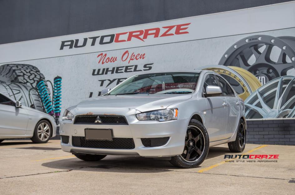 MITSUBISHI LANCER MR116 GLOSS BLACK MACHINED EDGE