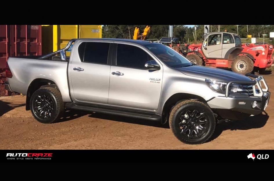 TOYOTA HILUX N80 4WD BATTLE AXE GLOSS BLACK MILLED ACCENTS