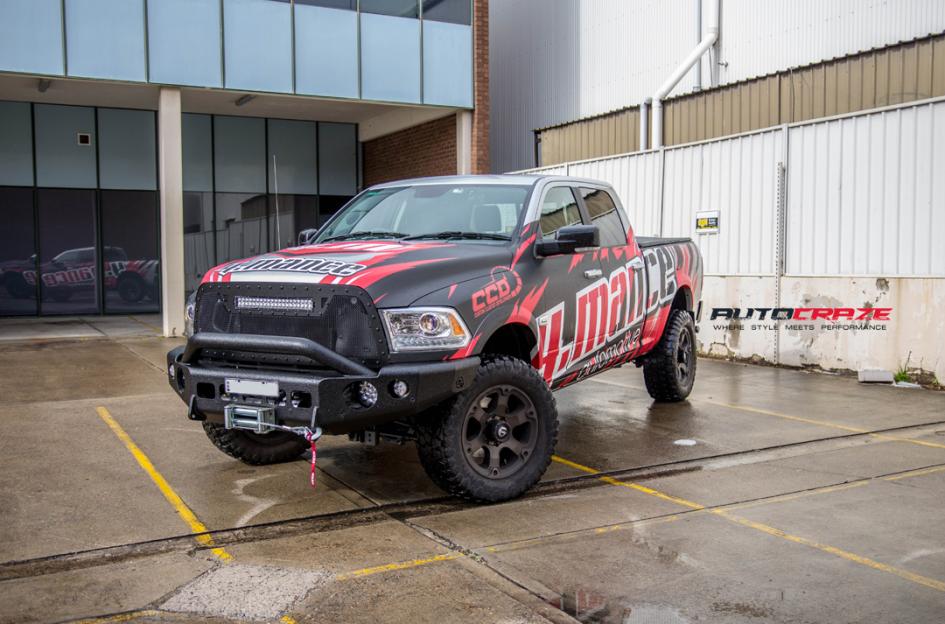 DODGE RAM BEAST BLACK MACHINED WITH DARK TINT