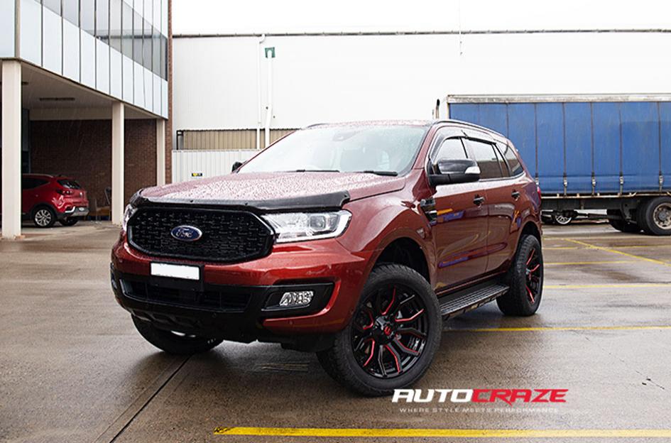 FORD EVEREST RAGE GLOSS BLACK CANDY RED