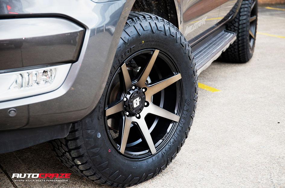 FORD RANGER AVALANCHE MACHINED FACE MATTE BLACK DARK TINT