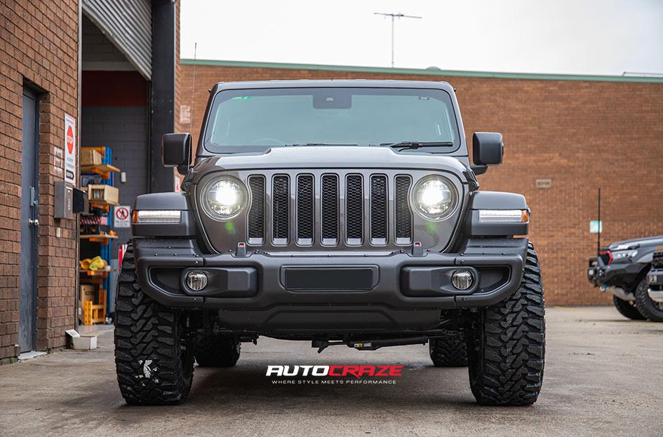 JEEP WRANGLER IMPACT KM542 SATIN BLACK MACHINED FACE