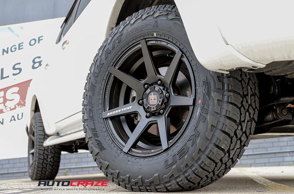 MITSUBISHI TRITON AVALANCHE MATTE BLACK MILLED FONT