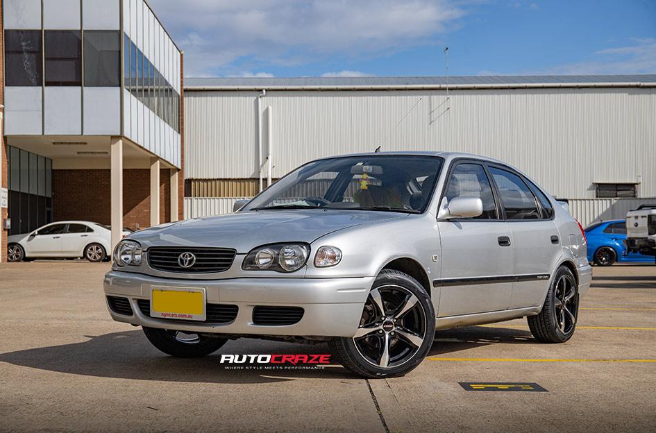 TOYOTA COROLLA BADGER PIANO BLACK MACHINED
