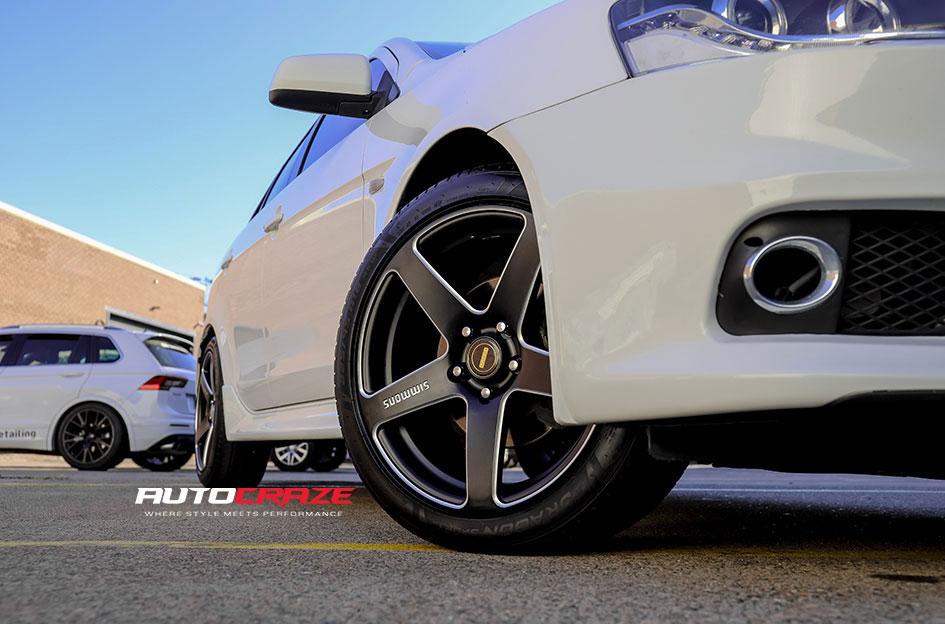 MITSUBISHI LANCER FRCS MATTE BLACK MILLED ACCENTS