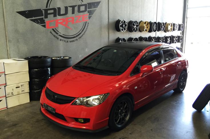 HONDA CIVIC 5 STUD ROTATE MATTE BLACK