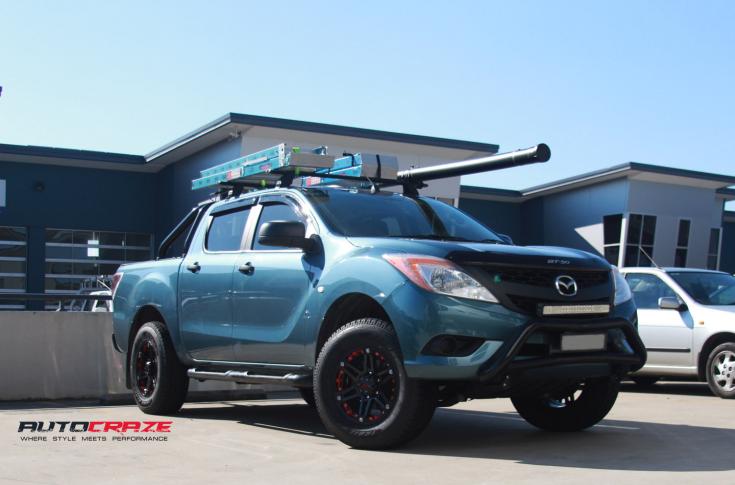 MAZDA BT 50 T01 SATIN BLACK WITH RED INSERTS