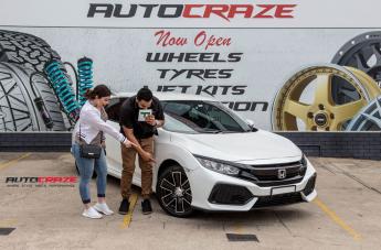 HONDA CIVIC 5 STUD ROK BLACK MACHINED FACE